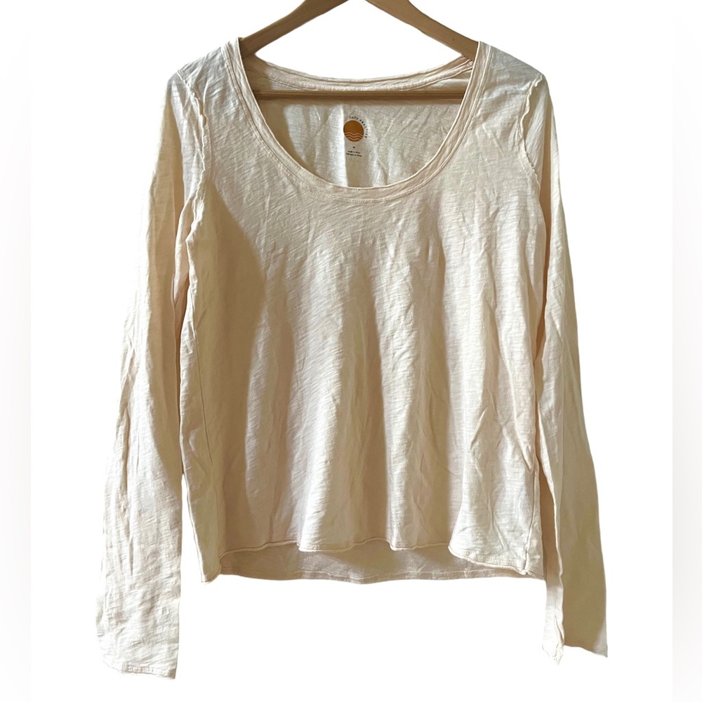 Daily Practice by Anthropologie Scoop Neck T Shirt Peach Women’s Medium